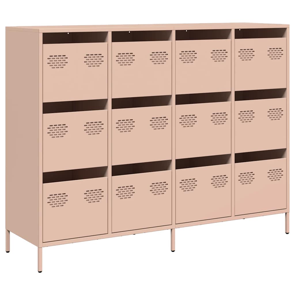 vidaXL Sideboard Pink 135x39x103,5 cm Cold-rolled Steel