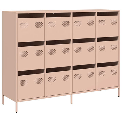 vidaXL Sideboard Pink 135x39x103,5 cm Cold-rolled Steel