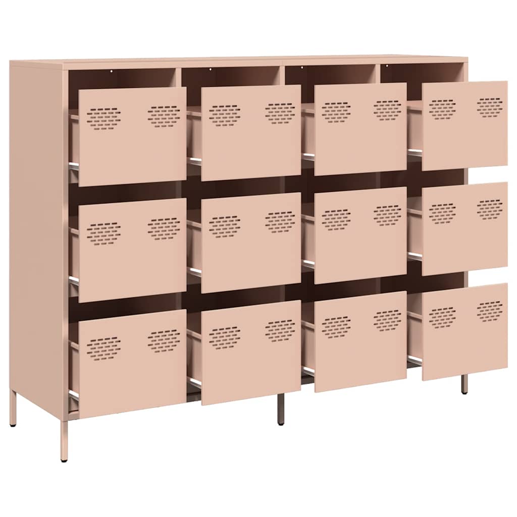 vidaXL Sideboard Pink 135x39x103,5 cm Cold-rolled Steel