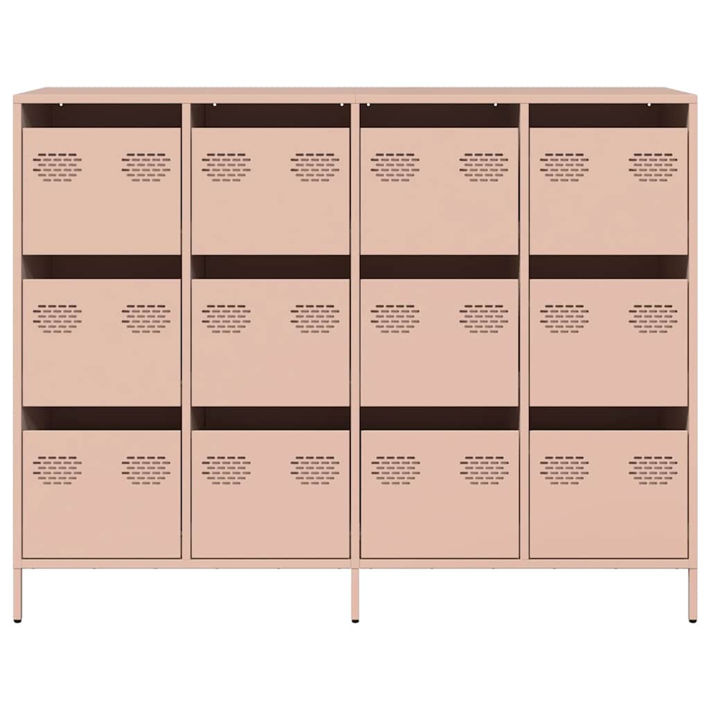 vidaXL Sideboard Pink 135x39x103,5 cm Cold-rolled Steel