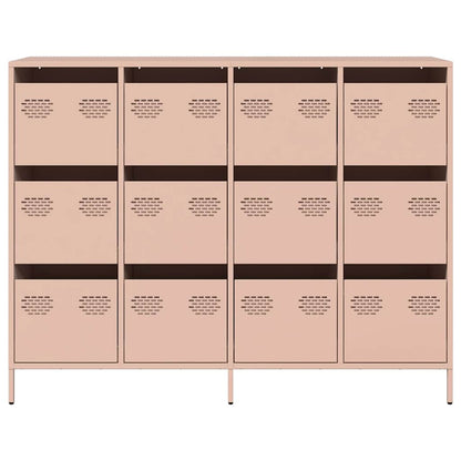 vidaXL Sideboard Pink 135x39x103,5 cm Cold-rolled Steel