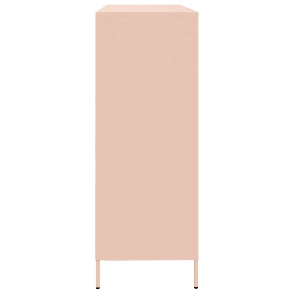 vidaXL Sideboard Pink 135x39x103,5 cm Cold-rolled Steel