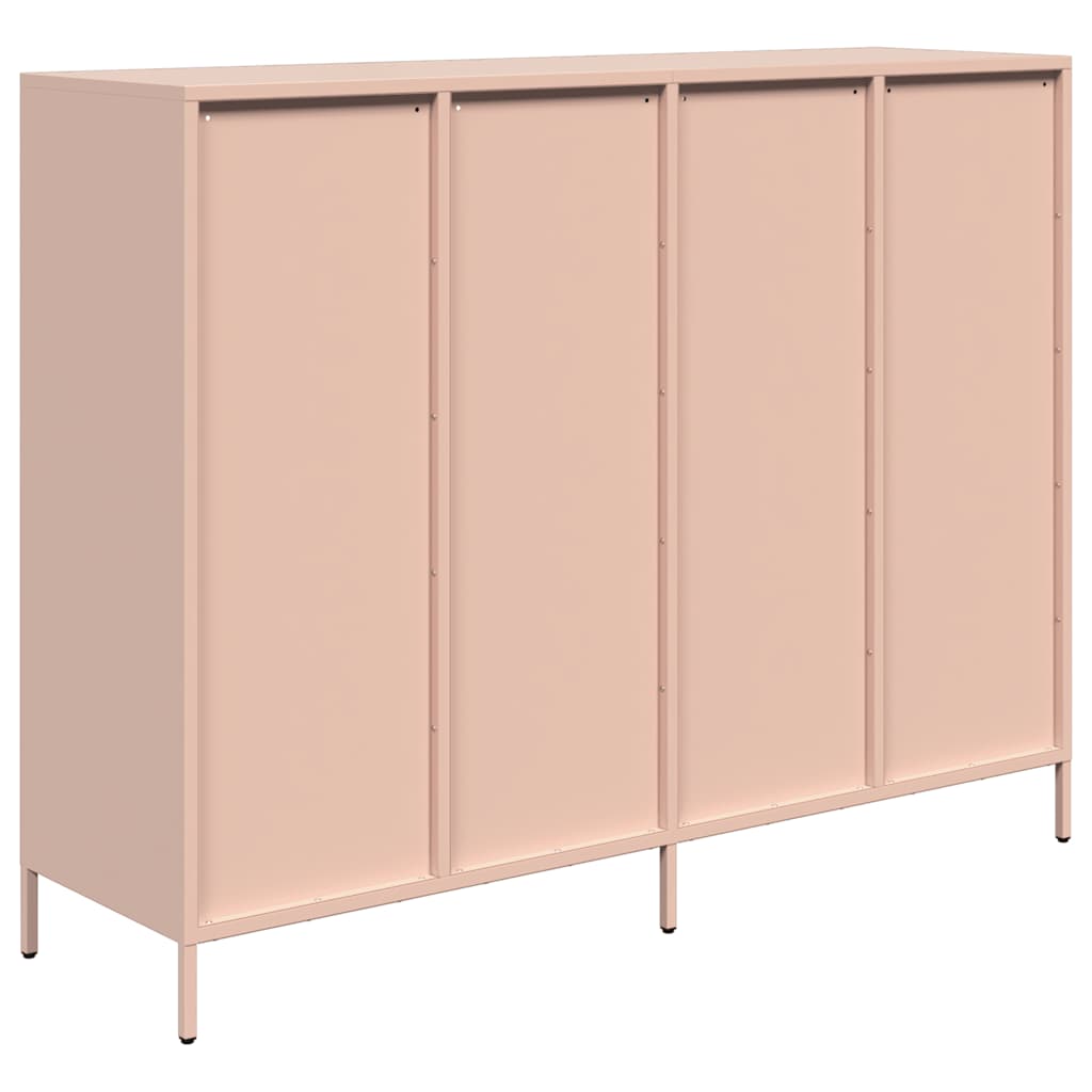 vidaXL Sideboard Pink 135x39x103,5 cm Cold-rolled Steel