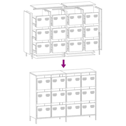 vidaXL Sideboard Pink 135x39x103,5 cm Cold-rolled Steel
