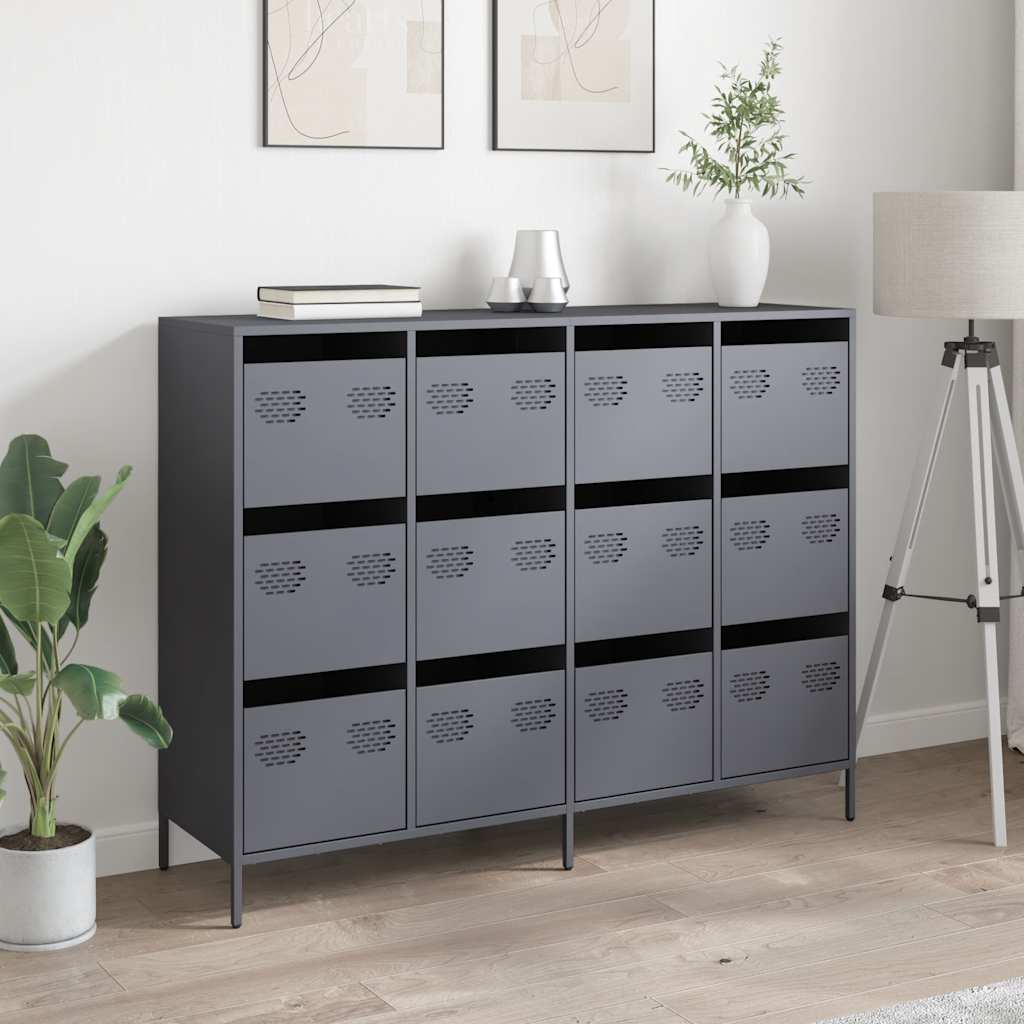 vidaXL Sideboard Anthracite 135x39x103,5 cm Cold-rolled Steel
