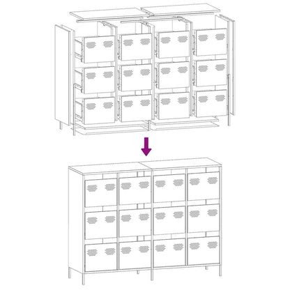 vidaXL Sideboard Anthracite 135x39x103.5 cm Cold-rolled Steel