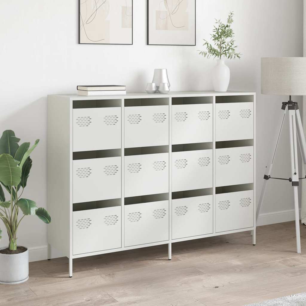 vidaXL Sideboard White 135x39x103,5 cm Cold-rolled Steel
