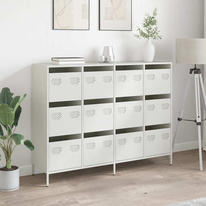 vidaXL Sideboard White 135x39x103,5 cm Cold-rolled Steel