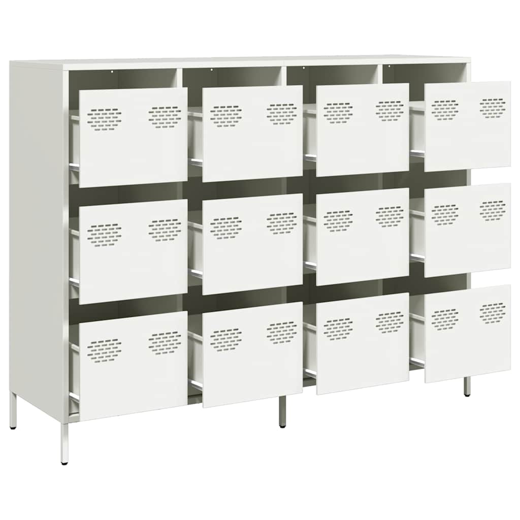 vidaXL Sideboard White 135x39x103,5 cm Cold-rolled Steel