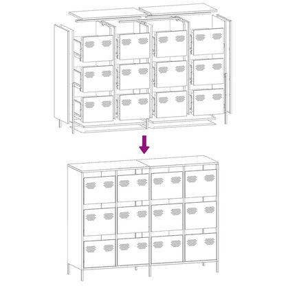 vidaXL Sideboard White 135x39x103,5 cm Cold-rolled Steel