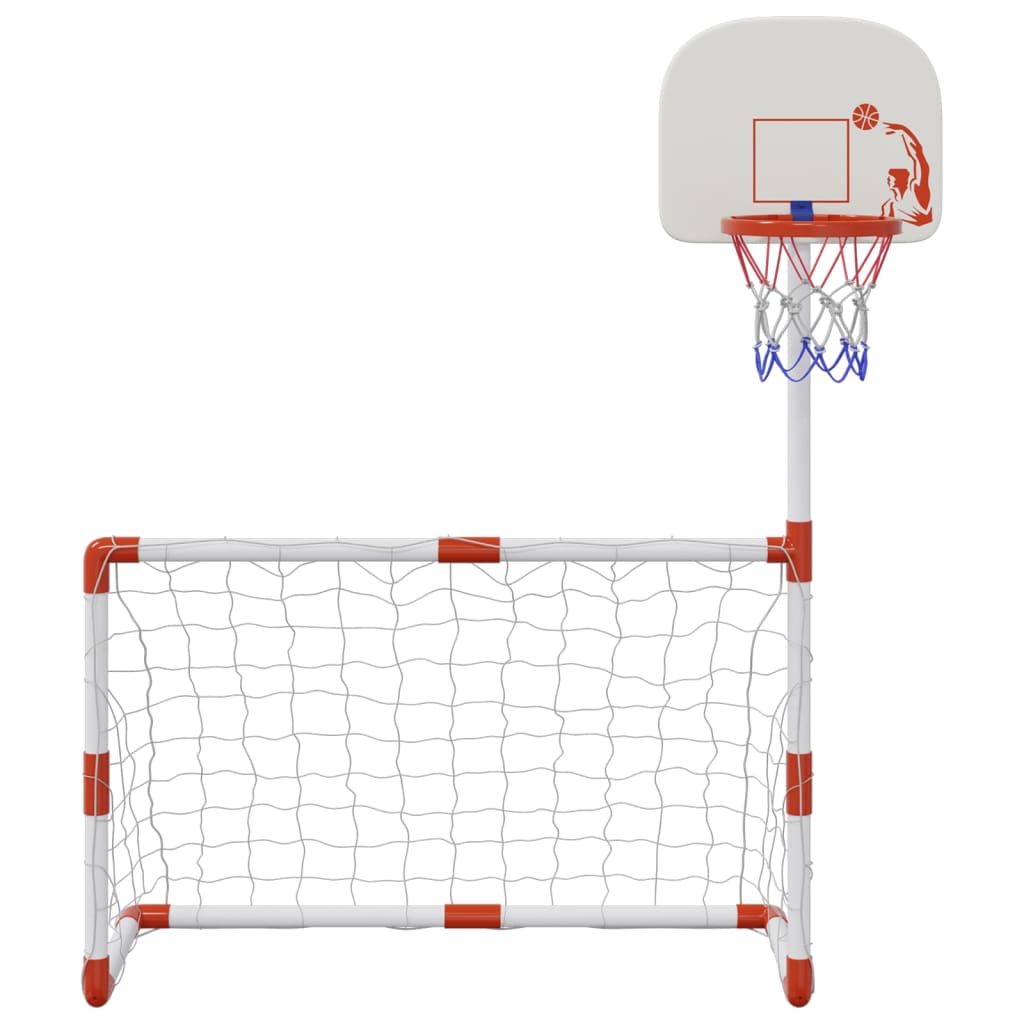vidaXL Children's Football and Basketball Set with Balls 98x50x70 cm