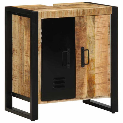 vidaXL Bathroom Furniture Set 2 pcs Brown and Black Solid Mango Wood