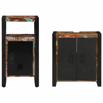 vidaXL Bathroom Furniture Set with Drawer 2 pcs Solid Reclaim Wood