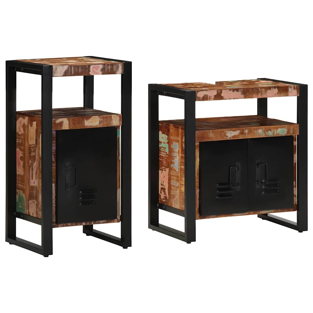 vidaXL Bathroom Furniture Set 2 pcs Brown Solid Reclaimed Wood
