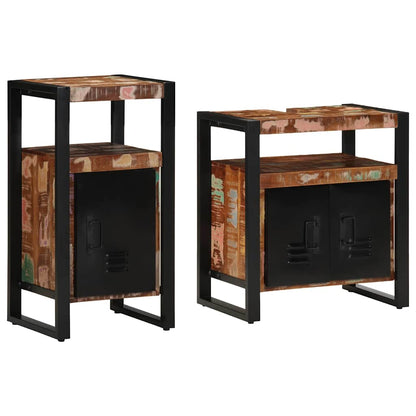 vidaXL Bathroom Furniture Set 2 pcs Brown Solid Reclaimed Wood