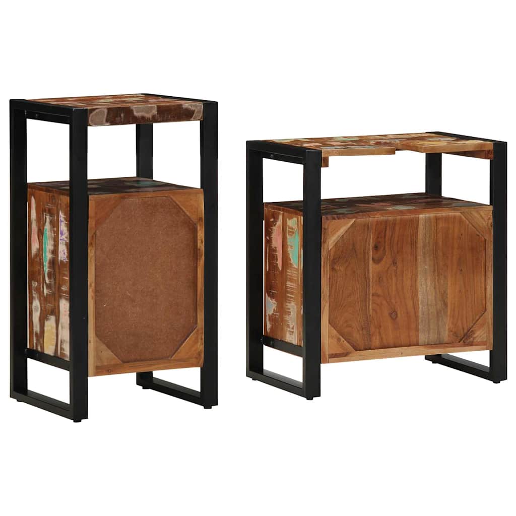 vidaXL Bathroom Furniture Set 2 pcs Brown Solid Reclaimed Wood