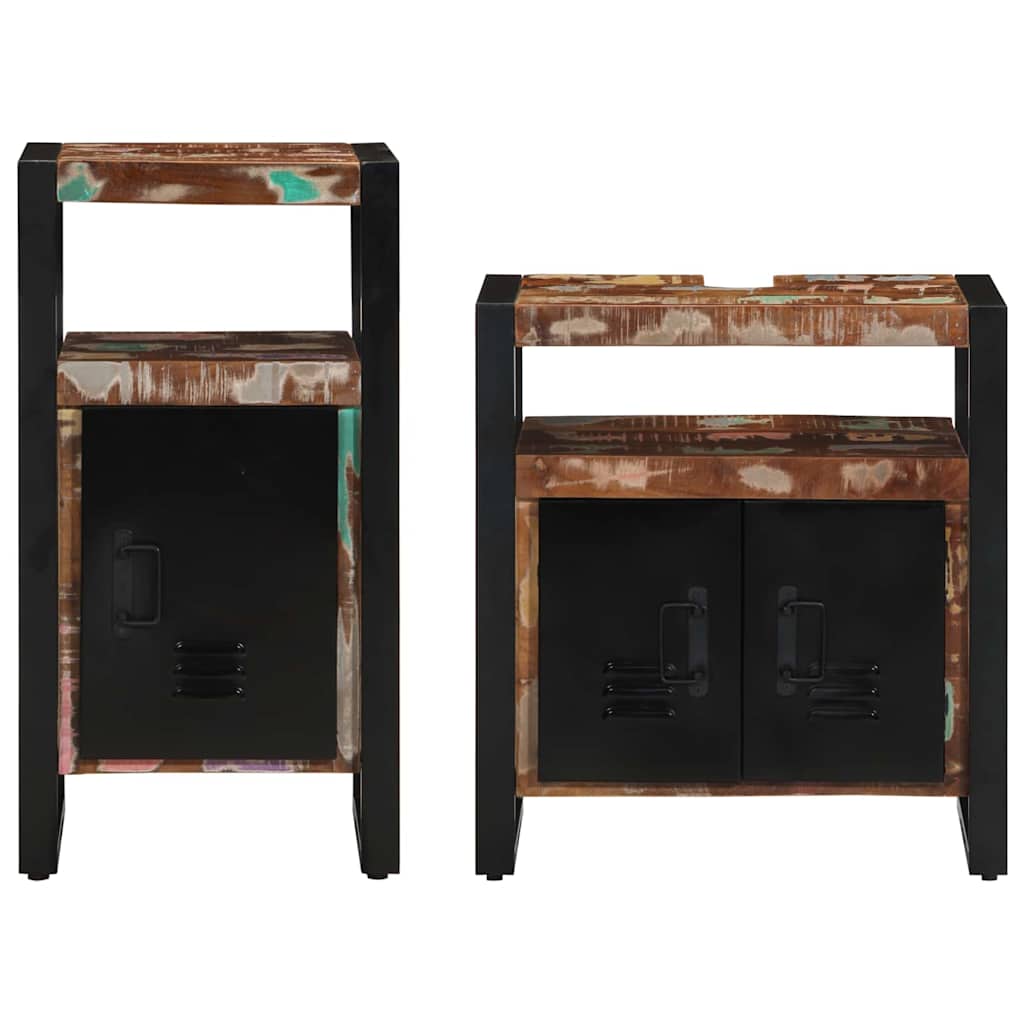vidaXL Bathroom Furniture Set 2 pcs Brown Solid Reclaimed Wood
