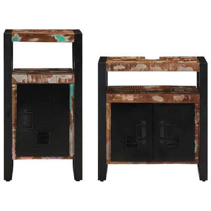vidaXL Bathroom Furniture Set 2 pcs Brown Solid Reclaimed Wood
