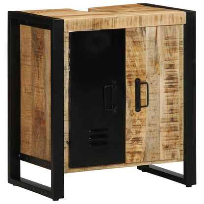 vidaXL Bathroom Furniture Set 2 pcs Brown and Black Solid Mango Wood