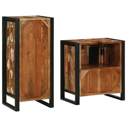 vidaXL Bathroom Furniture Set with Drawer 2 pcs Solid Reclaim Wood