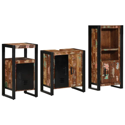 vidaXL Bathroom Furniture Set with Drawer 3 pcs Solid Reclaim Wood