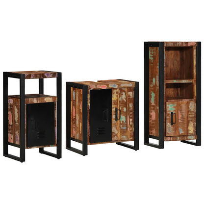 vidaXL Bathroom Furniture Set with Drawer 3 pcs Solid Reclaim Wood