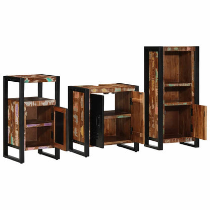 vidaXL Bathroom Furniture Set with Drawer 3 pcs Solid Reclaim Wood