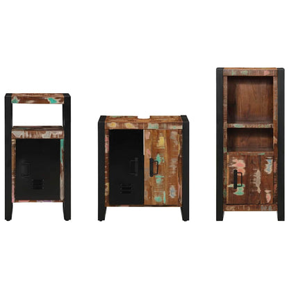 vidaXL Bathroom Furniture Set with Drawer 3 pcs Solid Reclaim Wood
