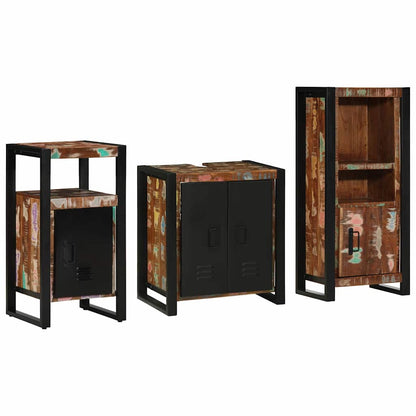 vidaXL Bathroom Furniture Set with Drawer 3 pcs Solid Reclaim Wood