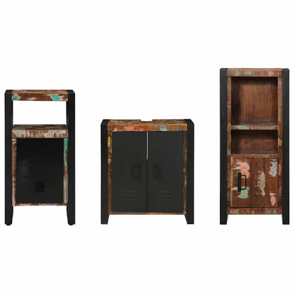 vidaXL Bathroom Furniture Set with Drawer 3 pcs Solid Reclaim Wood