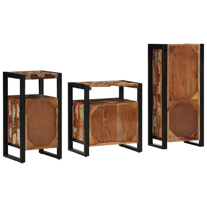 vidaXL Bathroom Furniture Set with Drawer 3 pcs Solid Reclaim Wood
