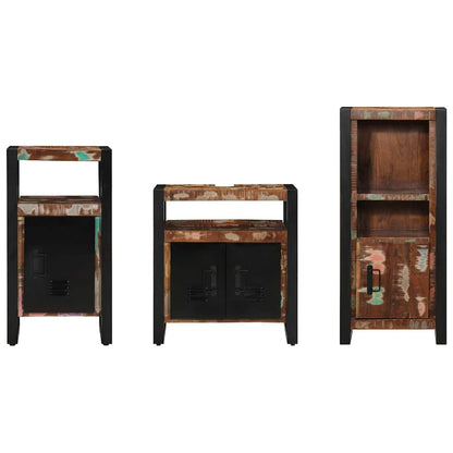 vidaXL Bathroom Furniture Set with Drawer 3 pcs Solid Reclaim Wood
