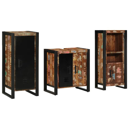 vidaXL Bathroom Furniture Set with Drawer 3 pcs Solid Reclaim Wood
