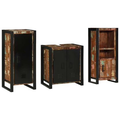 vidaXL Bathroom Furniture Set with Drawer 3 pcs Solid Reclaim Wood