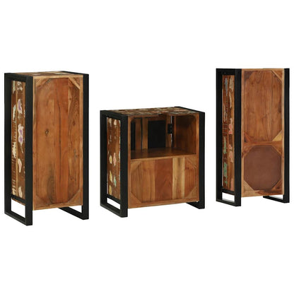 vidaXL Bathroom Furniture Set with Drawer 3 pcs Solid Reclaim Wood