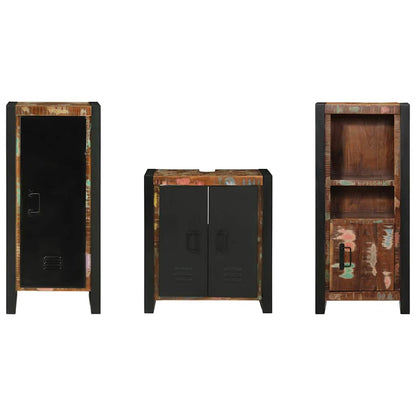 vidaXL Bathroom Furniture Set with Drawer 3 pcs Solid Reclaim Wood