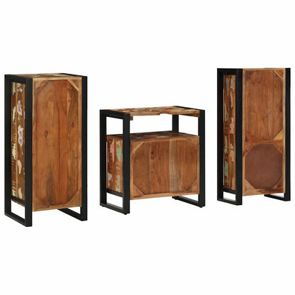 vidaXL Bathroom Furniture Set with Drawer 3 pcs Solid Reclaim Wood