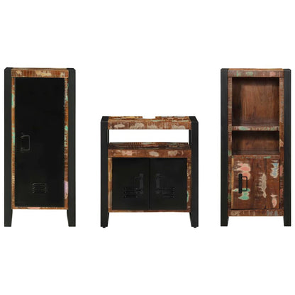 vidaXL Bathroom Furniture Set with Drawer 3 pcs Solid Reclaim Wood