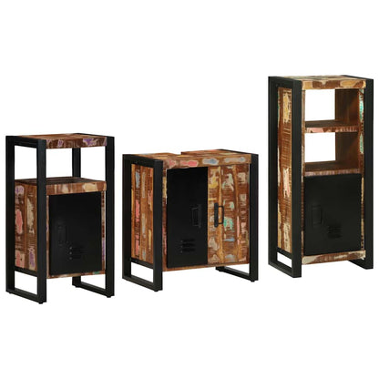 vidaXL Bathroom Furniture Set with Drawer 3 pcs Solid Reclaim Wood