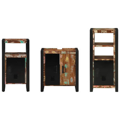 vidaXL Bathroom Furniture Set with Drawer 3 pcs Solid Reclaim Wood