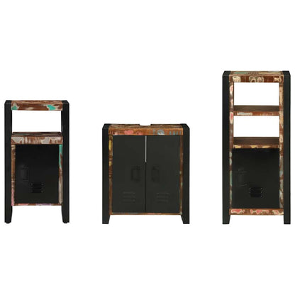 vidaXL Bathroom Furniture Set with Drawer 3 pcs Solid Reclaim Wood