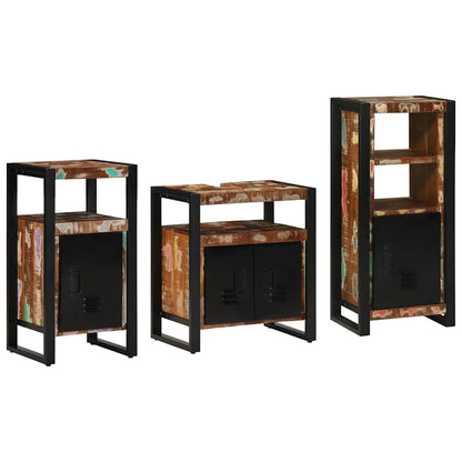 vidaXL Bathroom Furniture Set with Drawer 3 pcs Solid Reclaim Wood