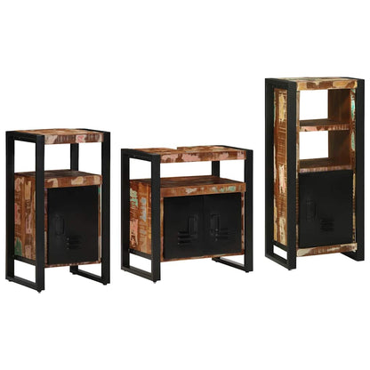 vidaXL Bathroom Furniture Set with Drawer 3 pcs Solid Reclaim Wood