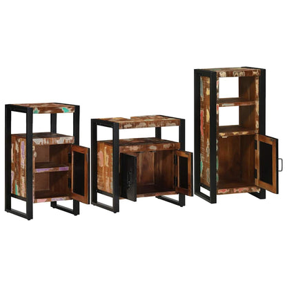 vidaXL Bathroom Furniture Set with Drawer 3 pcs Solid Reclaim Wood