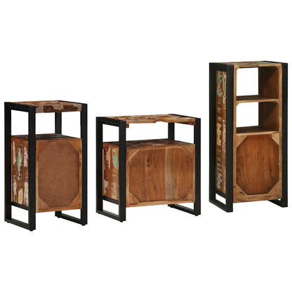 vidaXL Bathroom Furniture Set with Drawer 3 pcs Solid Reclaim Wood