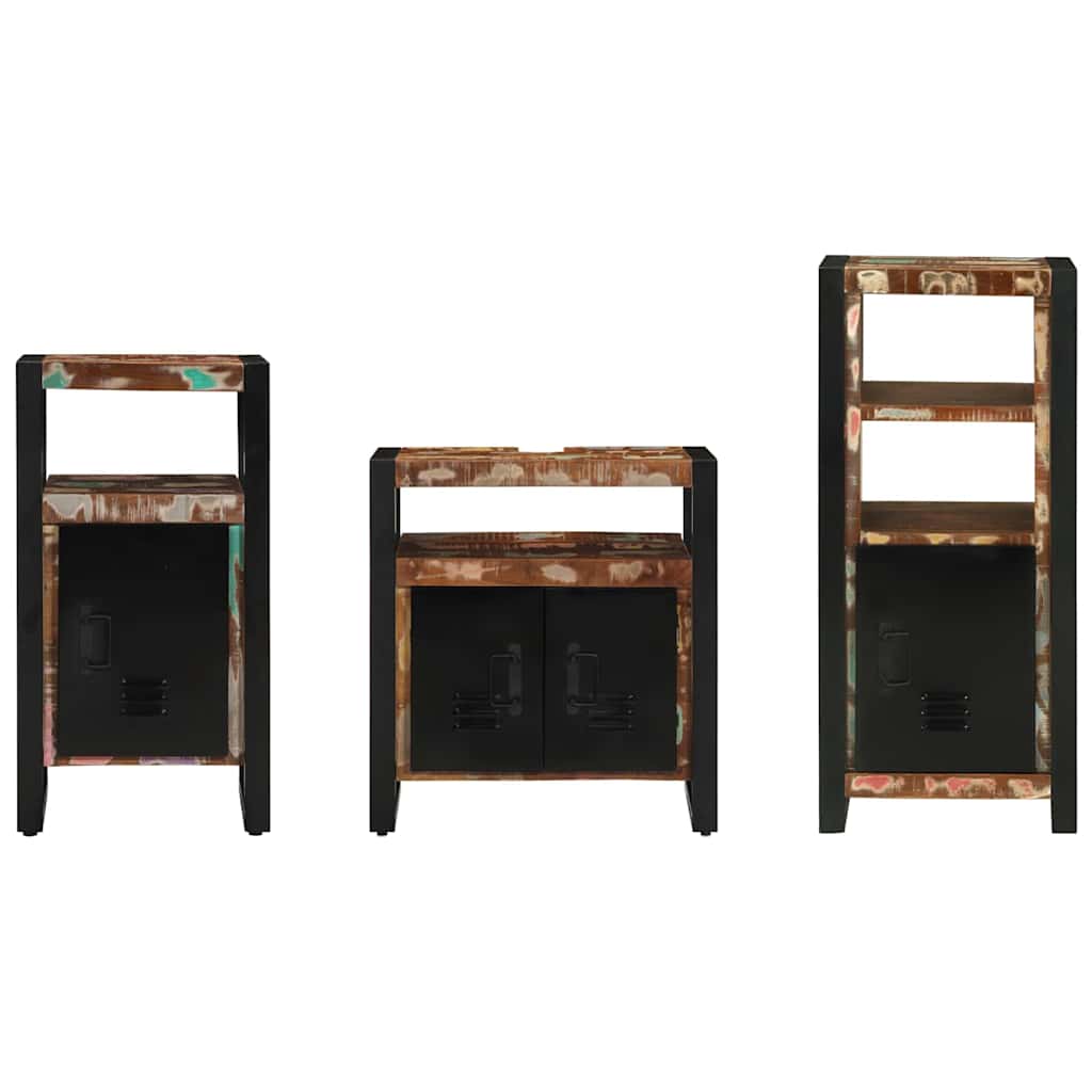 vidaXL Bathroom Furniture Set with Drawer 3 pcs Solid Reclaim Wood