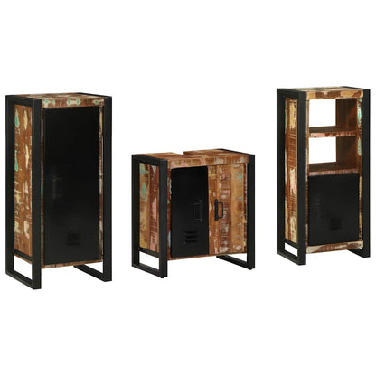 vidaXL Bathroom Furniture Set with Drawer 3 pcs Solid Reclaim Wood