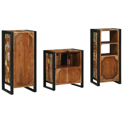 vidaXL Bathroom Furniture Set with Drawer 3 pcs Solid Reclaim Wood