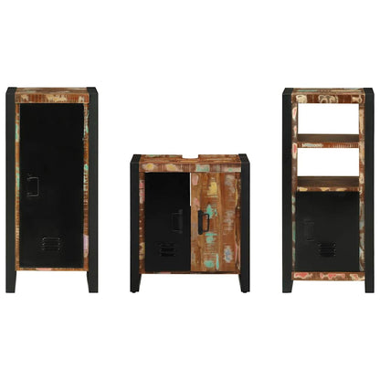 vidaXL Bathroom Furniture Set with Drawer 3 pcs Solid Reclaim Wood