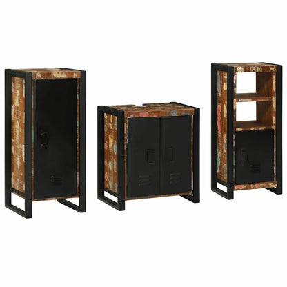 vidaXL Bathroom Furniture Set with Drawer 3 pcs Solid Reclaim Wood